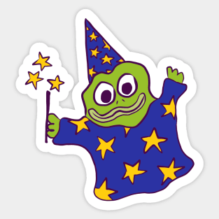 Froggy Wizard (blue) Sticker